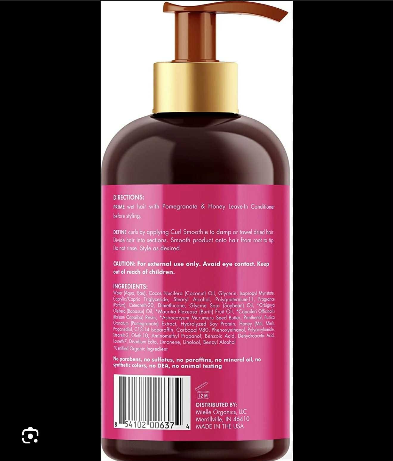 MIELLE Leave-in Conditioner Pomegranate & Honey 355ml - Image 2